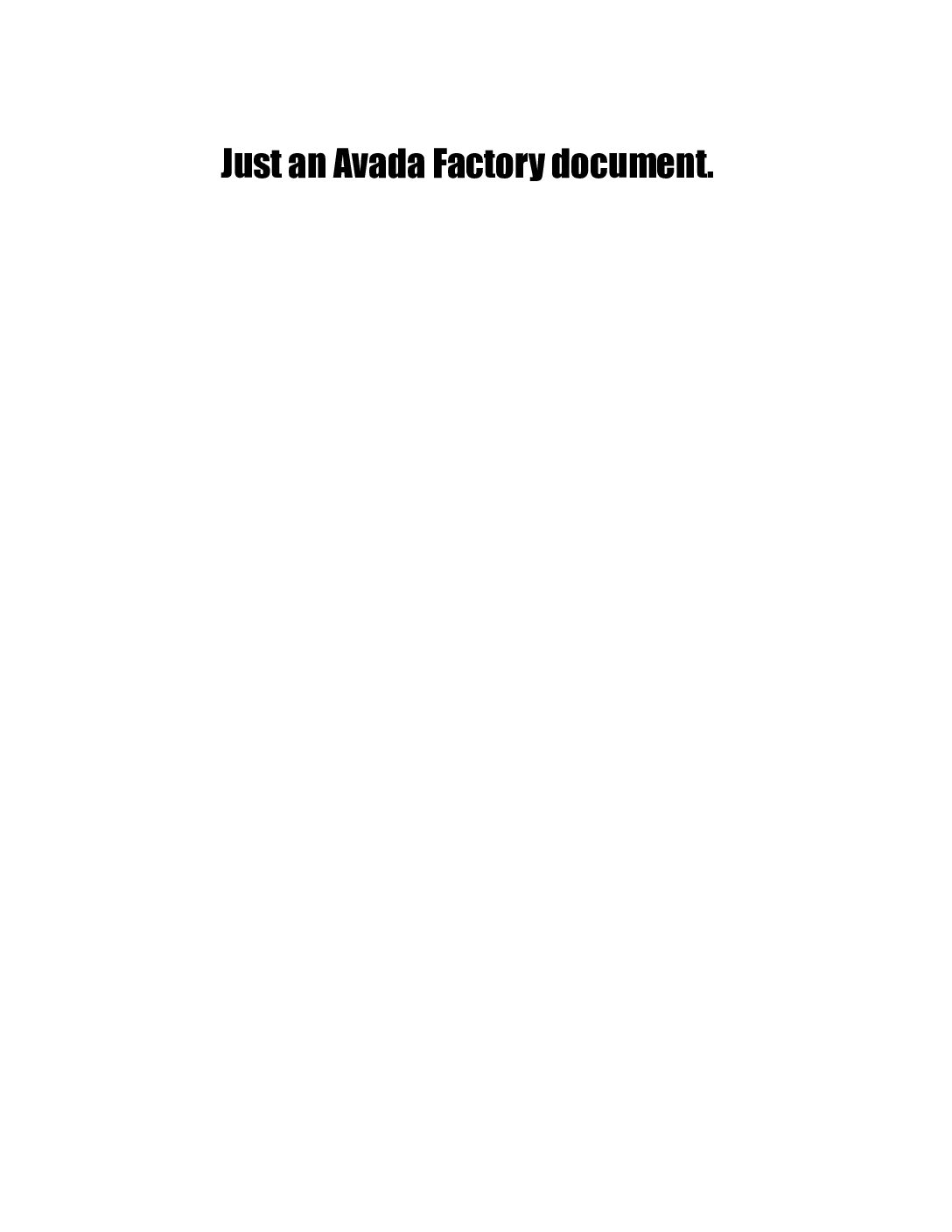 Avada Factory Document